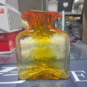 Blenko Tangerine Water Bottle Vintage